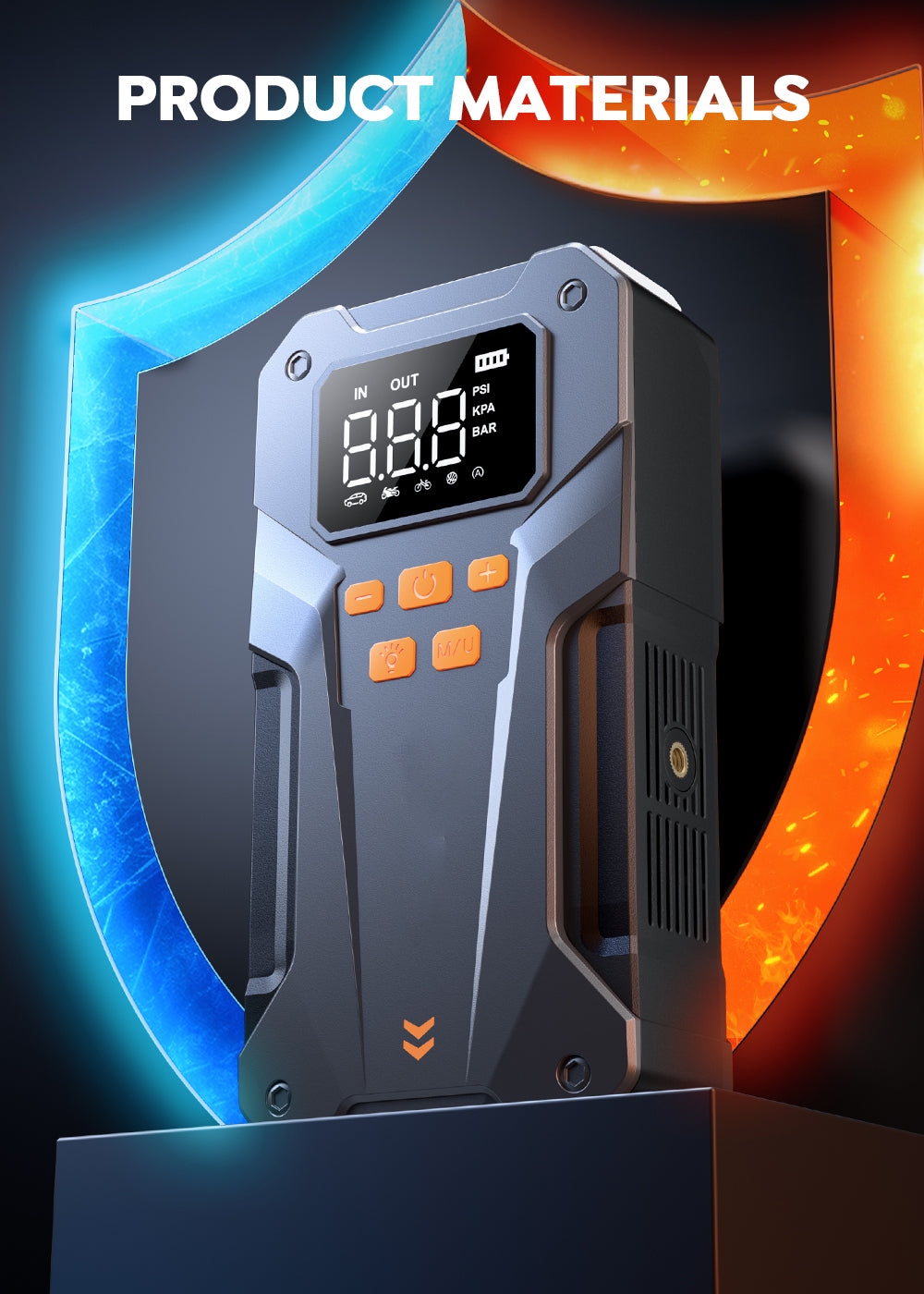 UTRAI 5000A Portable Car Jump Starter with Air Compressor 150PSI, 12V Emergency Battery Booster & Power Bank for All Gas / 10.0L Diesel Engines