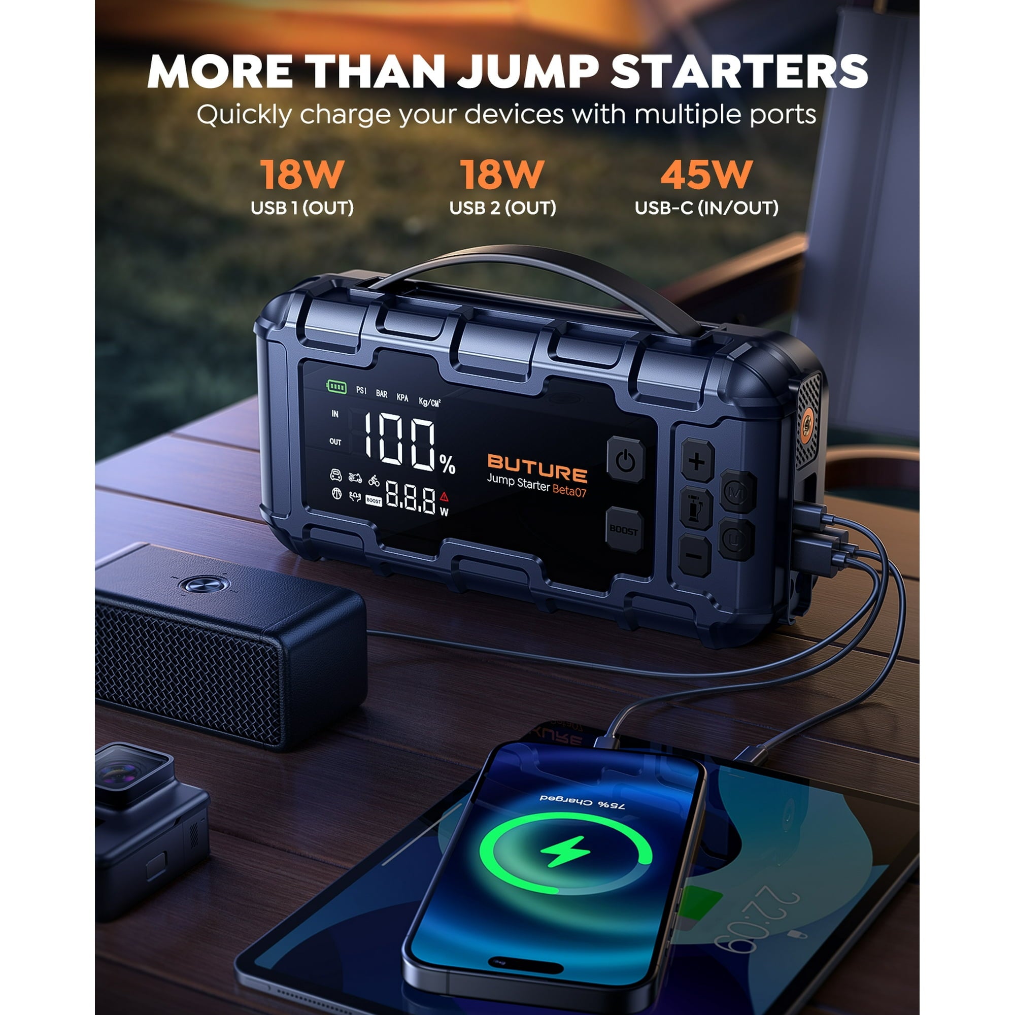 UTRAI 6000A Car Jump Starter with Air Compressor 160 PSI