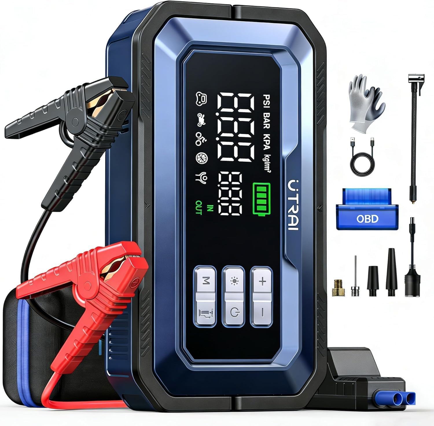 UTRAI Jump Starter with Air Compressor 150PSI, 8000A Peak 12V Jump Box