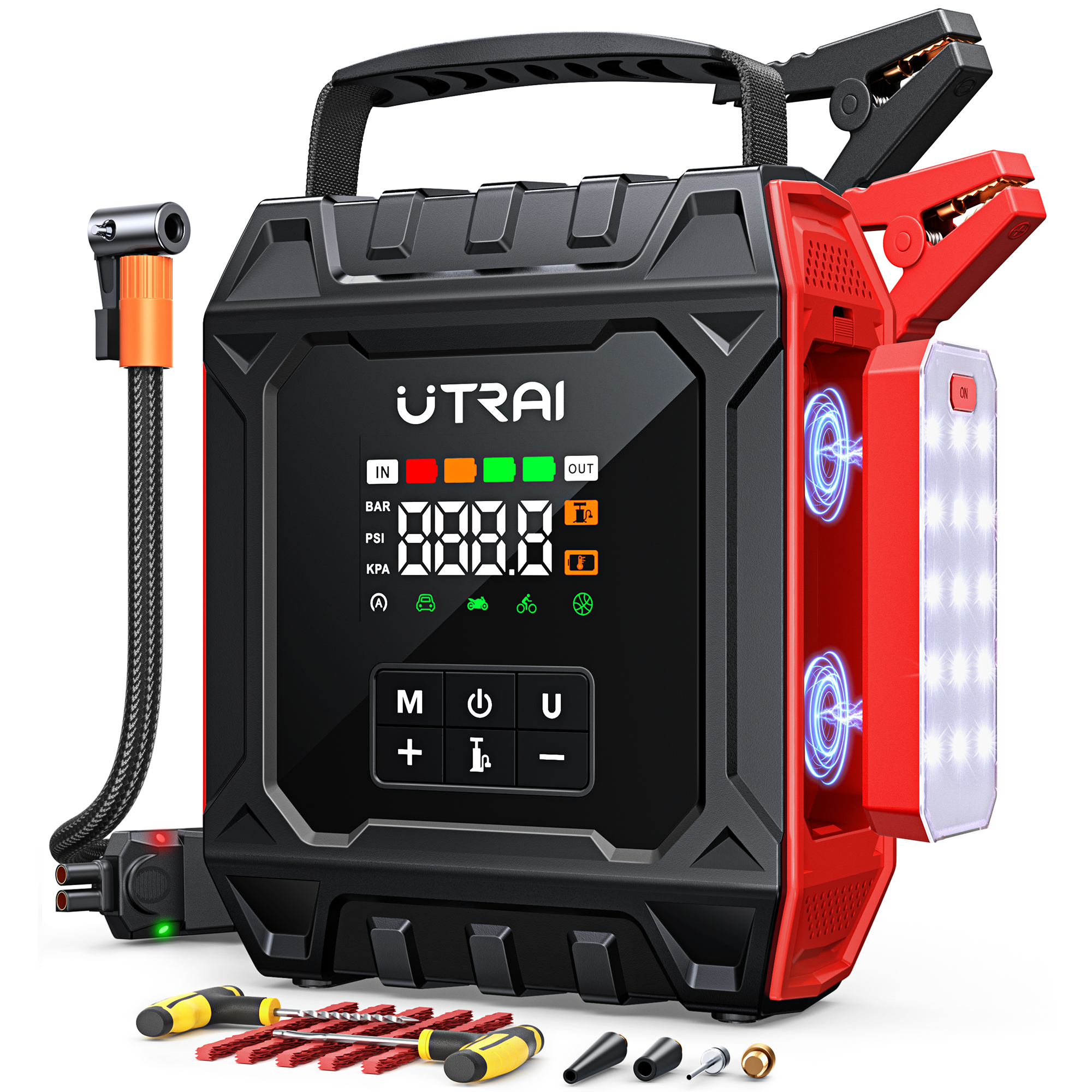 UTRAI 8000A Jump Starter with Air Compressor 160PSI, Car Battery Jumpe
