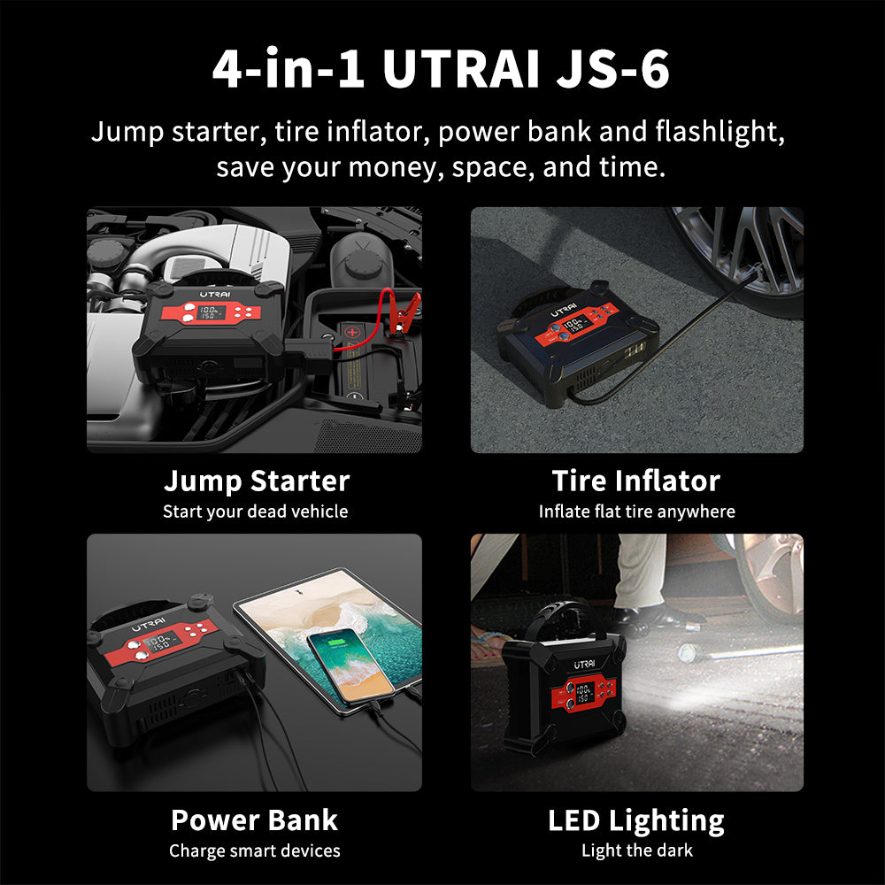 4-IN-1 Jump Starter With Air Compressor JS-6