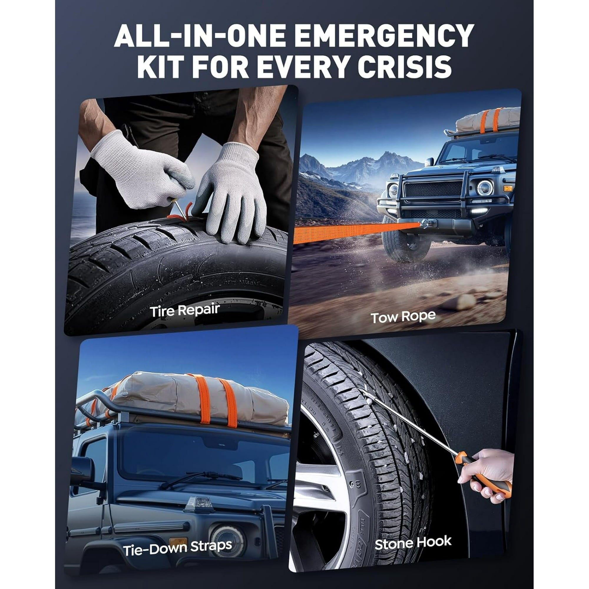 6000A Car Jump Starter, 65W Fast Charging Jump Box