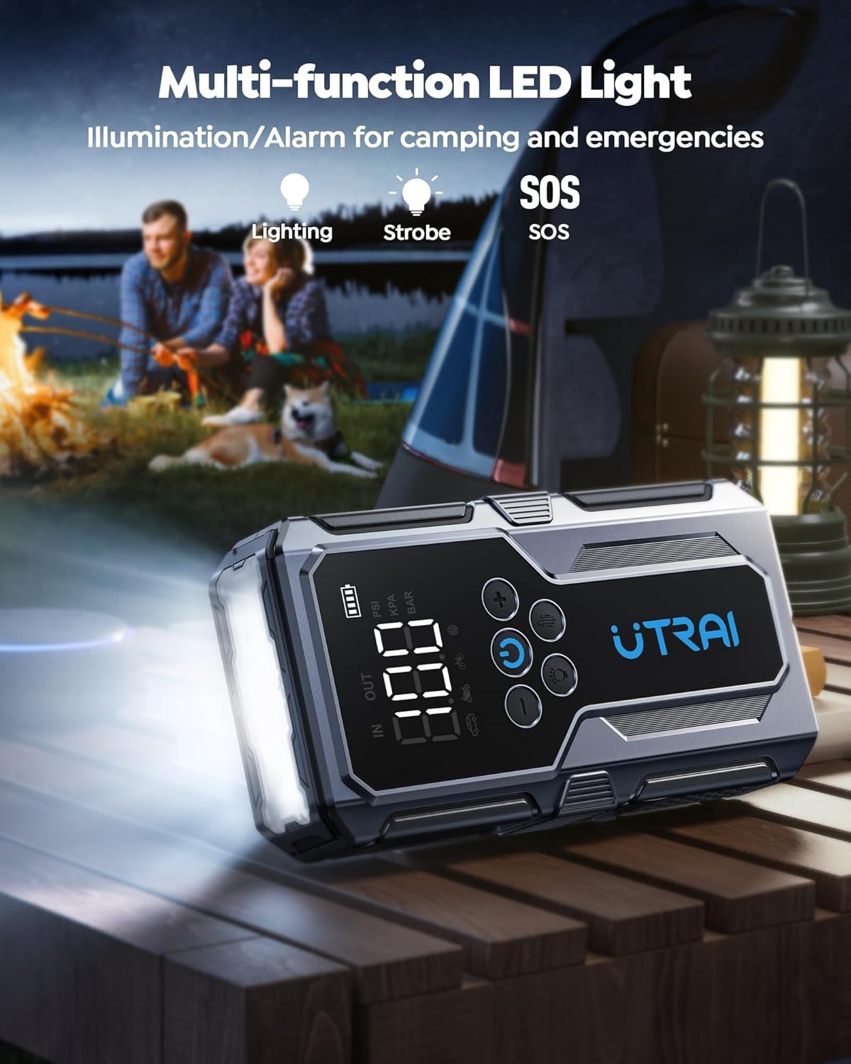 UTRAI Jump Starter with Air Compressor, 4000A Battery Jumper Starter P