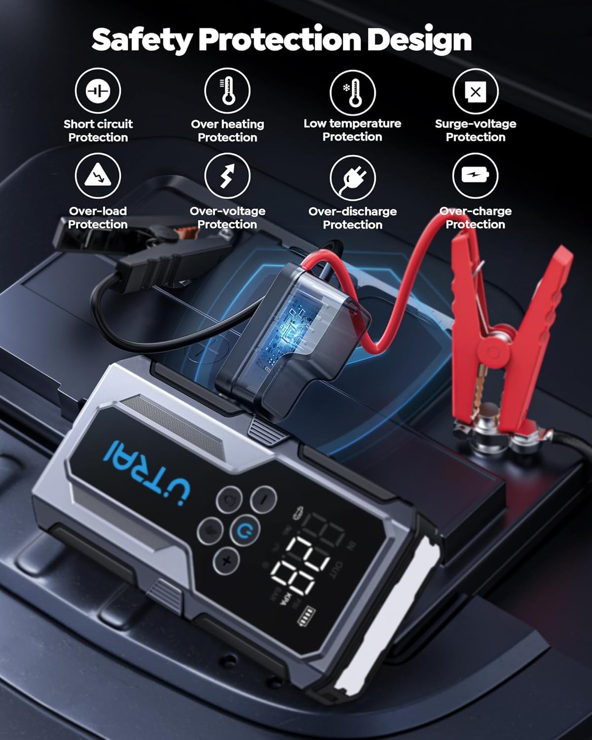 UTRAI JS-20 ジャンプスターター UTRAI Jump Starter with Air Compressor, 4000A Battery Jumper Starter P