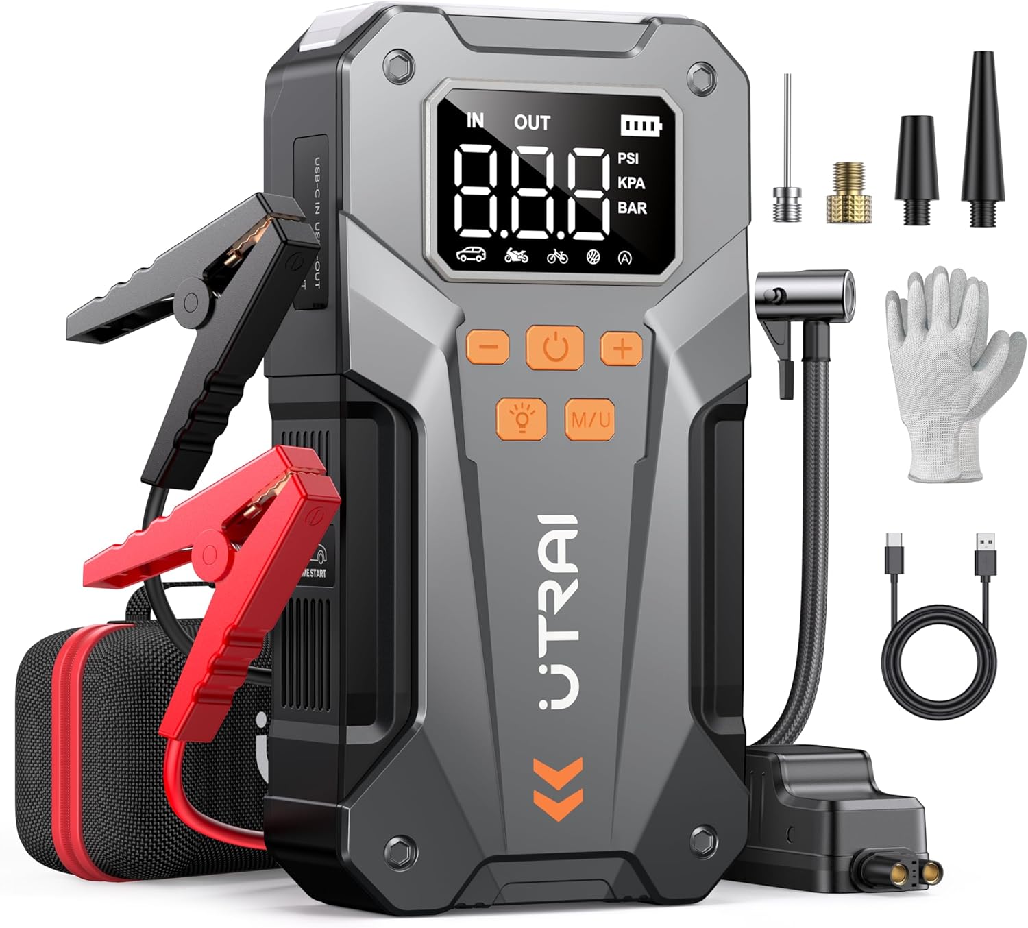 UTRAI 5500A 150PSI Jump Starter with Air Compressor, 12V Portable Jump