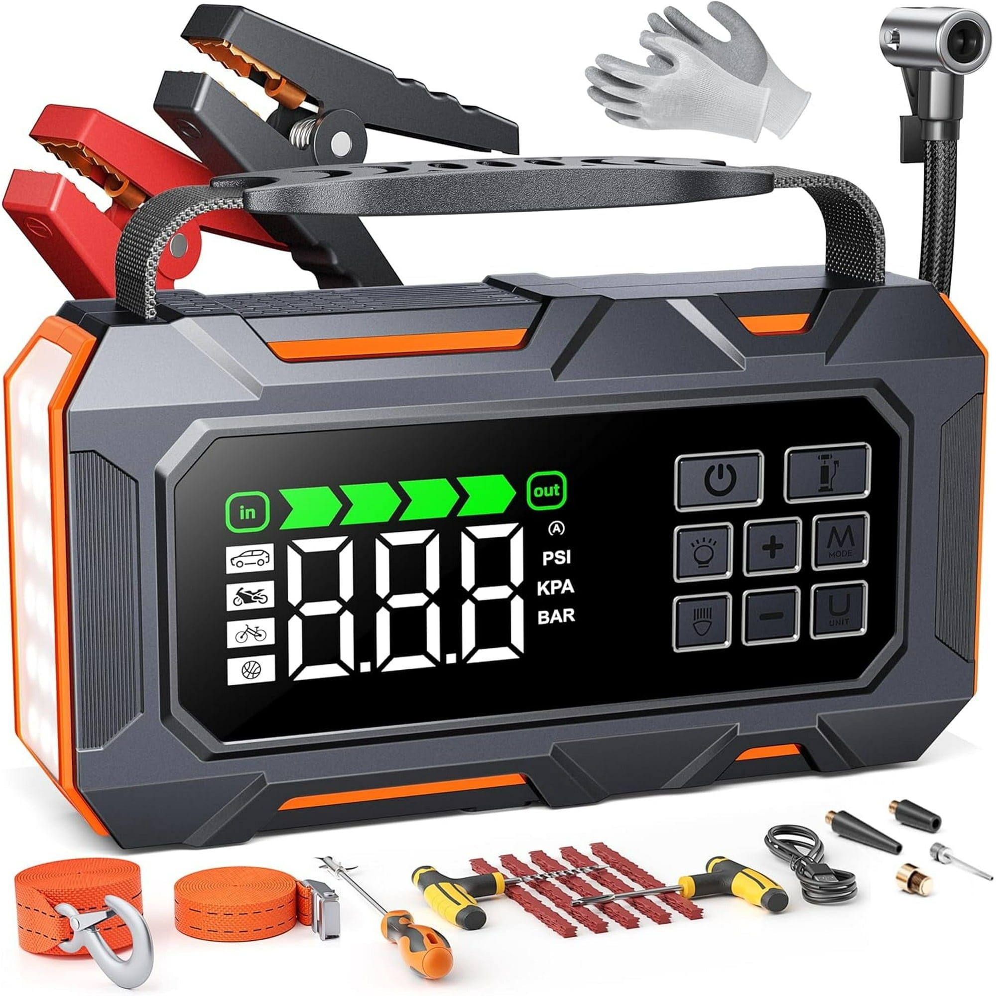 6000A Car Jump Starter, 65W Fast Charging Jump Box